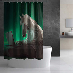 Шторка для душа Хакер лошадь, цвет: 3D-принт — фото 2