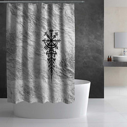 Шторка для душа Вегвизир - компас рун в виде става, цвет: 3D-принт — фото 2