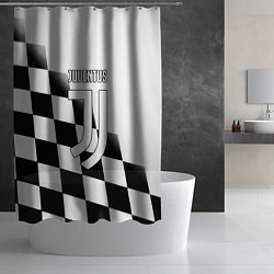 Шторка для душа Ювентус клетка краски, цвет: 3D-принт — фото 2