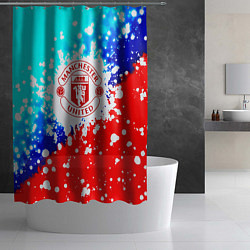 Шторка для душа Манчестер Юнайтед неон, цвет: 3D-принт — фото 2