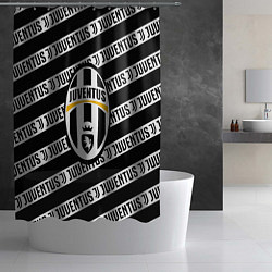 Шторка для душа Ювентус полосы линии спорт, цвет: 3D-принт — фото 2
