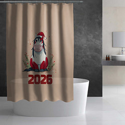 Шторка для душа Карикатурная лошадка 2026, цвет: 3D-принт — фото 2