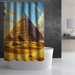 Шторка для душа Величие пирамид на закате, цвет: 3D-принт — фото 2