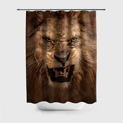 Шторка для душа Взгляд льва, цвет: 3D-принт