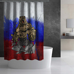 Шторка для душа Русский медведь, цвет: 3D-принт — фото 2