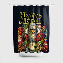 Шторка для душа Heavy Metal Santa, цвет: 3D-принт