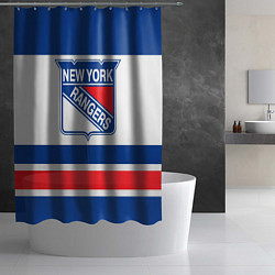 Шторка для душа New York Rangers, цвет: 3D-принт — фото 2