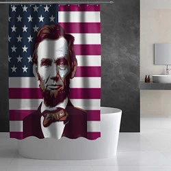 Шторка для душа Авраам Линкольн, цвет: 3D-принт — фото 2