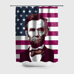 Шторка для душа Авраам Линкольн, цвет: 3D-принт