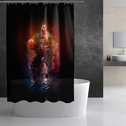 Шторка для душа Баскетболист, цвет: 3D-принт — фото 2