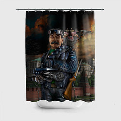 Шторка для душа Сталин военный, цвет: 3D-принт