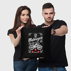 Подушка квадратная Moto t-shirt 2, цвет: 3D-принт — фото 2