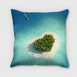 Подушка квадратная Остров, цвет: 3D-принт