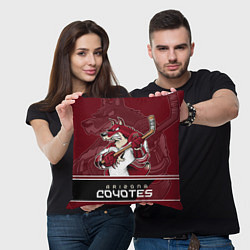 Подушка квадратная Arizona Coyotes, цвет: 3D-принт — фото 2