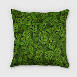 Подушка квадратная Тропические листья, цвет: 3D-принт