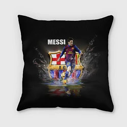 Подушка квадратная Messi FCB, цвет: 3D-принт