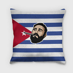 Подушка квадратная Fidel Castro, цвет: 3D-принт