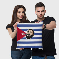 Подушка квадратная Fidel Castro, цвет: 3D-принт — фото 2