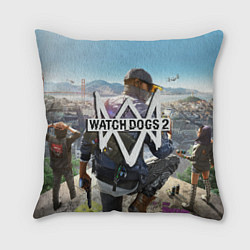 Подушка квадратная Watch Dogs 2, цвет: 3D-принт