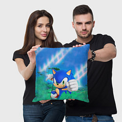 Подушка квадратная Sonic Boom, цвет: 3D-принт — фото 2