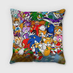 Подушка квадратная Sonic Stories, цвет: 3D-принт
