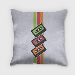 Подушка квадратная Ретро кассеты, цвет: 3D-принт