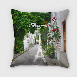 Подушка квадратная Bonjour Paris, цвет: 3D-принт