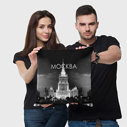 Подушка квадратная Москва, МГУ, цвет: 3D-принт — фото 2