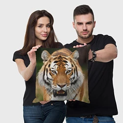 Подушка квадратная Рык тигра, цвет: 3D-принт — фото 2