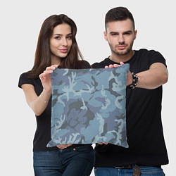 Подушка квадратная Камуфляж: голубой/синий, цвет: 3D-принт — фото 2