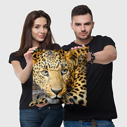 Подушка квадратная Улыбка леопарда цвета 3D-принт — фото 2