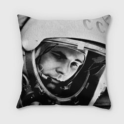 Подушка квадратная Гагарин космонавт, цвет: 3D-принт