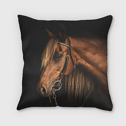 Подушка квадратная Взгляд коня, цвет: 3D-принт