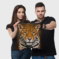 Подушка квадратная Взгляд ягуара, цвет: 3D-принт — фото 2