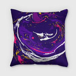 Подушка квадратная Фиолетовый акрил, цвет: 3D-принт