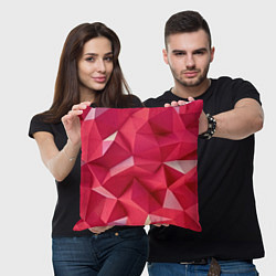 Подушка квадратная Розовые грани, цвет: 3D-принт — фото 2