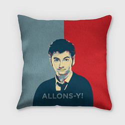 Подушка квадратная ALLONS-Y!, цвет: 3D-принт