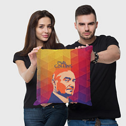 Подушка квадратная Phil Collins, цвет: 3D-принт — фото 2