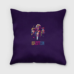Подушка квадратная Led Zeppelin Color, цвет: 3D-принт