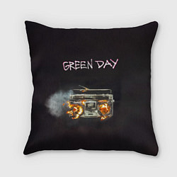 Подушка квадратная Green Day магнитофон в огне