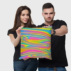 Подушка квадратная Абстрактные разводы цвета, цвет: 3D-принт — фото 2