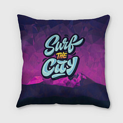 Подушка квадратная Surf the City Purple