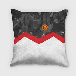 Подушка квадратная Man United FC: Grey Polygons, цвет: 3D-принт