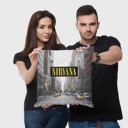 Подушка квадратная Nirvana City, цвет: 3D-принт — фото 2