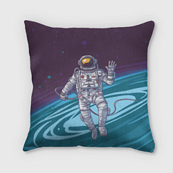 Подушка квадратная Привет из космоса, цвет: 3D-принт