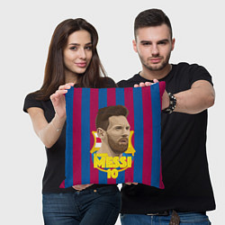 Подушка квадратная FCB Lionel Messi, цвет: 3D-принт — фото 2