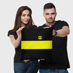 Подушка квадратная Borussia 2018 Black and Yellow, цвет: 3D-принт — фото 2