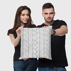 Подушка квадратная Вязанная ткань, цвет: 3D-принт — фото 2