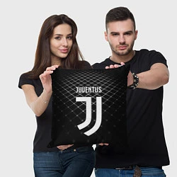 Подушка квадратная FC Juventus: Black Lines, цвет: 3D-принт — фото 2