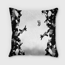 Подушка квадратная FC Juventus: White Original, цвет: 3D-принт